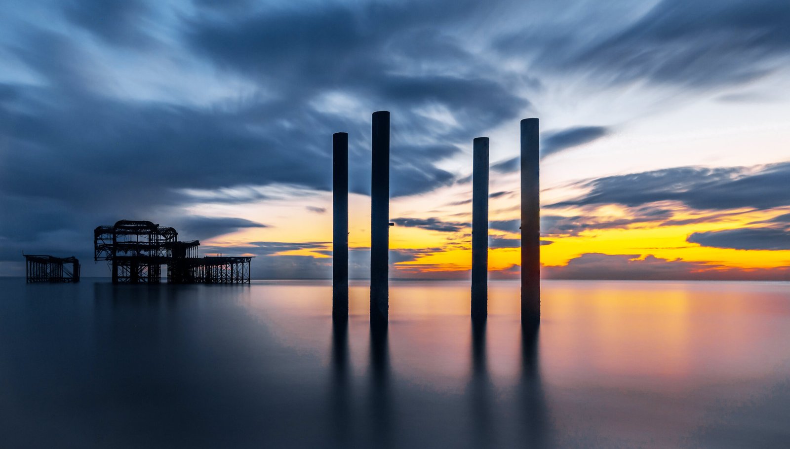 Brighton West Pier at sunset — long exposure photography print