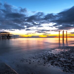 sunset Brighton beach