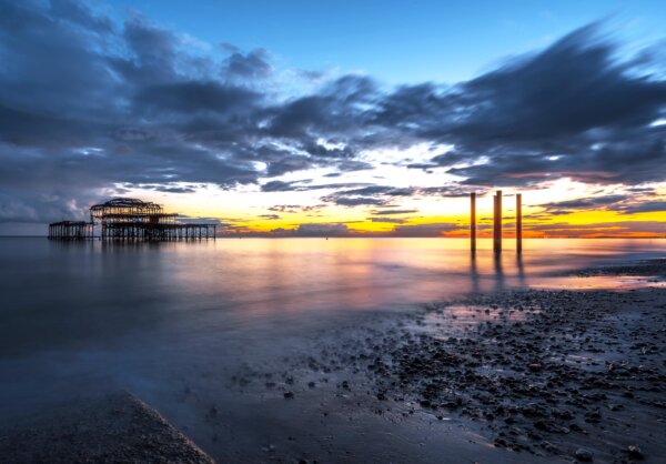 sunset Brighton beach