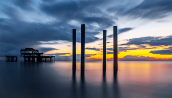 Sunset Brighton West pier, long exposure photography