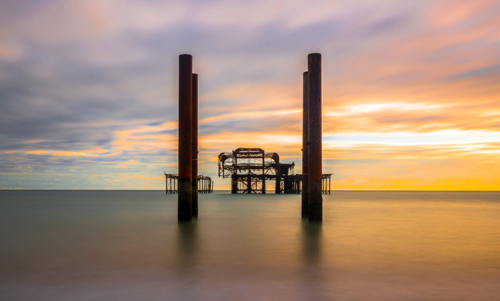 Brighton beach sunset