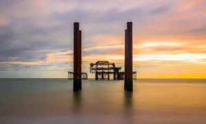 Brighton beach sunset